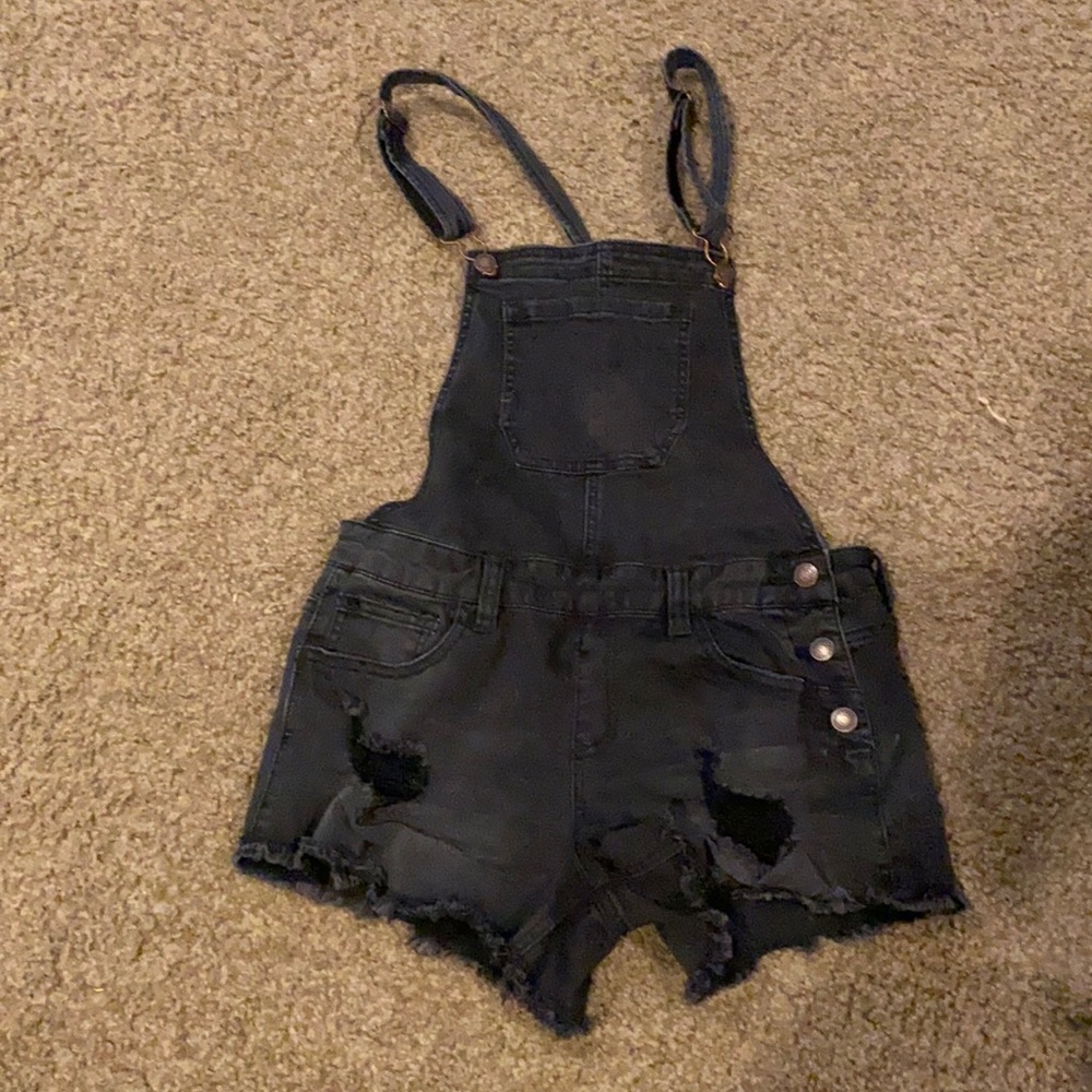 Black Short Overalls